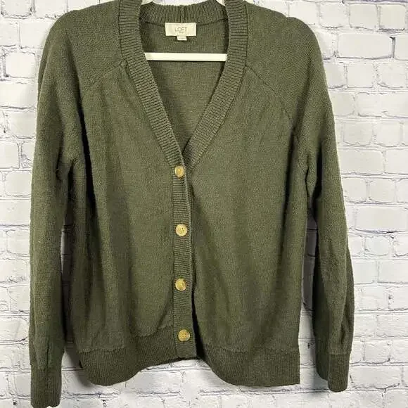 LOFT Drop Shoulder Cardigan Grandma Sweater Size Large - Picture 2 of 6